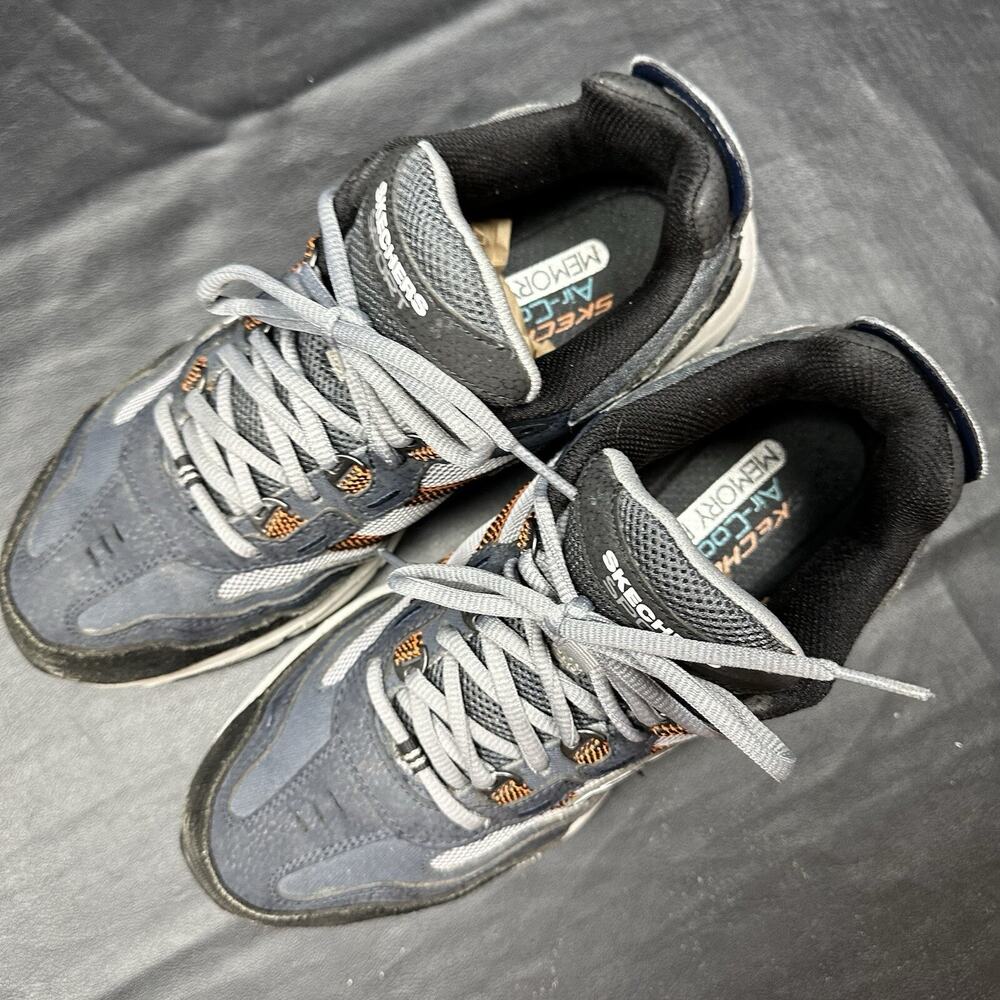 Skechers Shoes Men's 9 Blue Gray Sport Athletic Walking Low Top - 669 - Picture 5 of 12